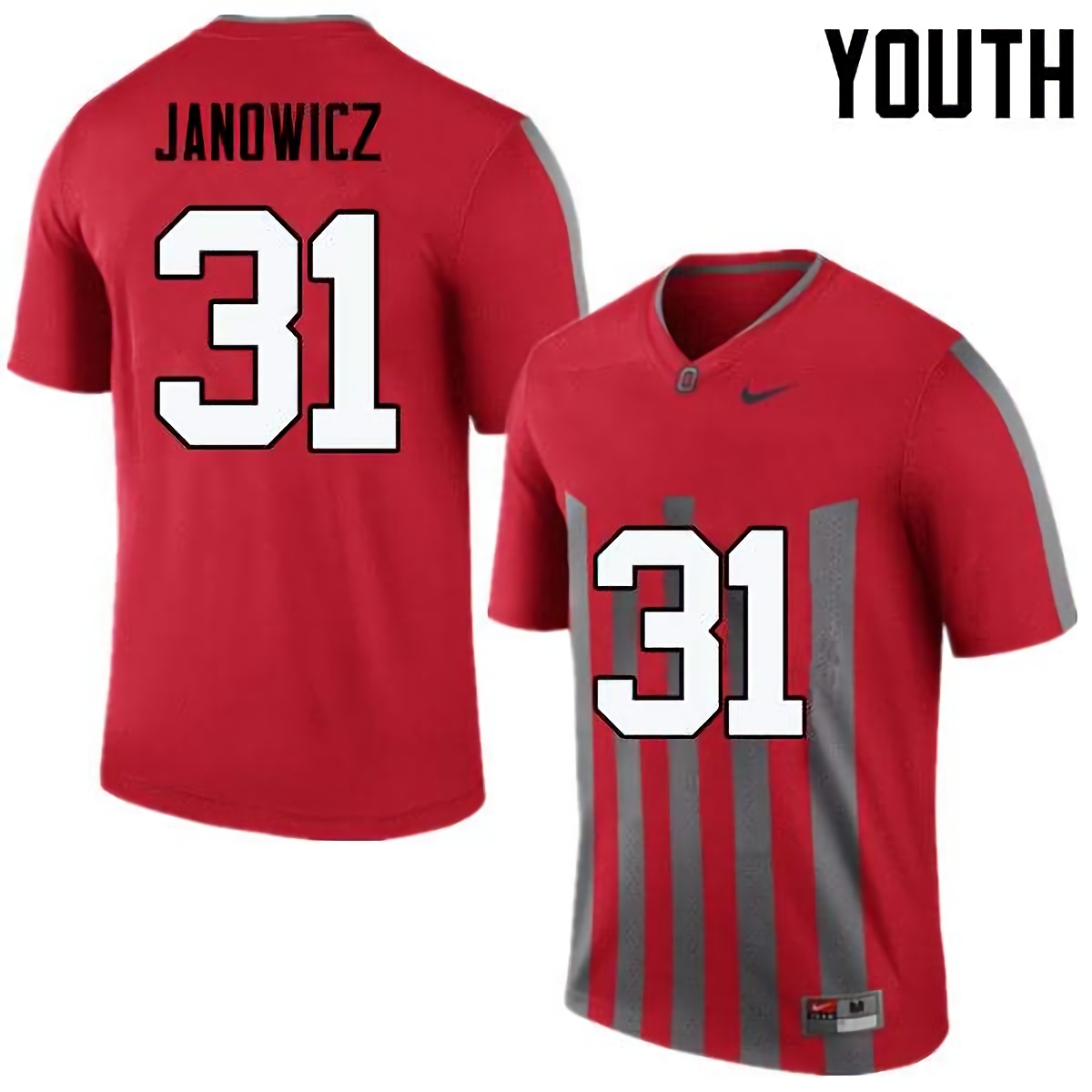 Vic Janowicz Ohio State Buckeyes Youth NCAA #31 Nike Throwback Red College Stitched Football Jersey QPI1656FR